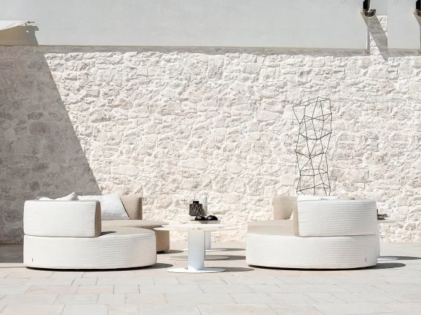 A terrace decoration with a sets of Belt daybed