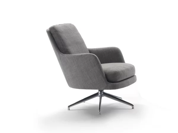 A version of the Flexform Marley armchair with a swivel base with five spokes