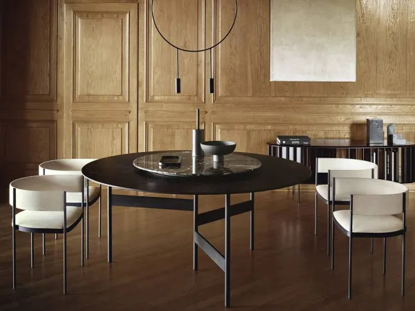 Versione con top in legno del tavolo Notes di Living Divani