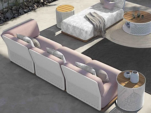 Le canapé Switch Set avec maille aluminium blanche