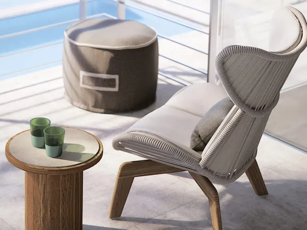 Atmosphera的竖琴扶手椅：手工编织绳索的beauty