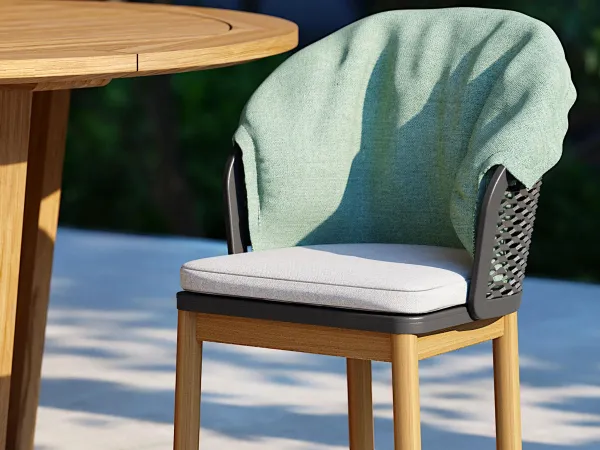 Cyrano chai with arm - version with graphite aluminium mesh