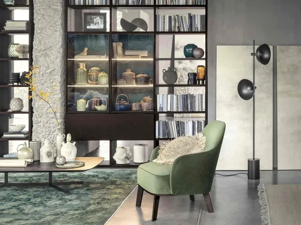 La poltrona Fantino in una zona living