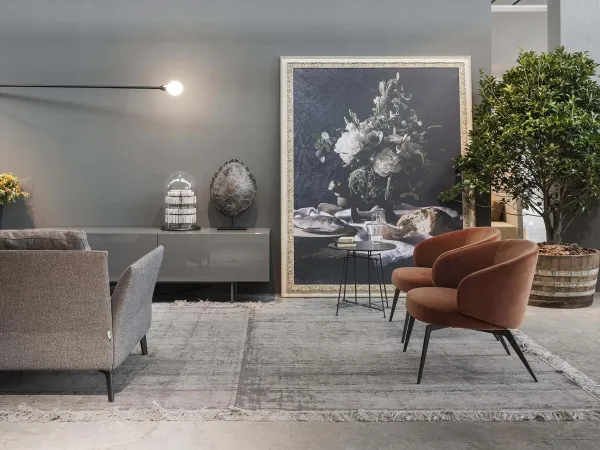 Version en tissu du fauteuil Bice