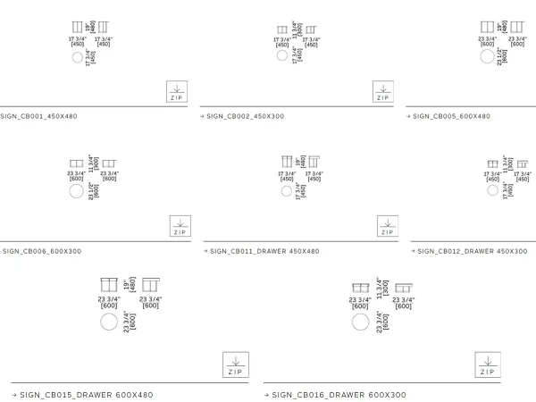 Data sheet of Lema Sign coffee table