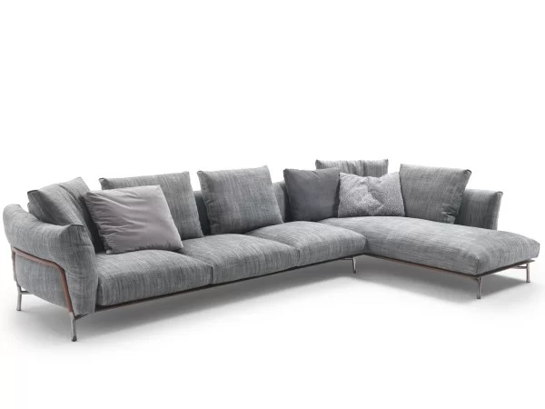 Composition with chaise longue of Ambroeus sofa by Flexform