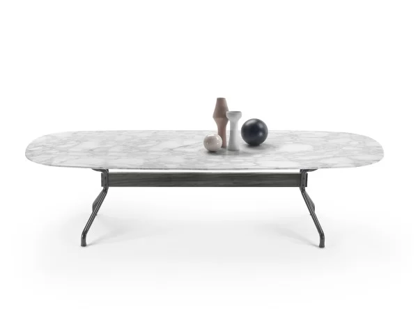 Version de la table Academy de Flexform avec plateau en marbre
