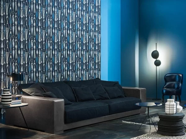 The Budapest sofa with blue cushioning