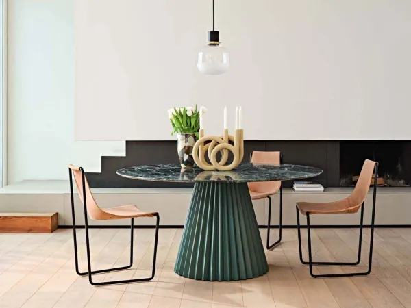 Plissé table: a new masterpiece by Paola Navone