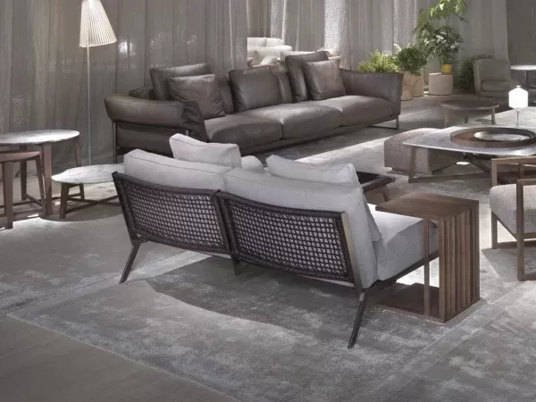 Details of the backrest of the Happy armchair by Flexform