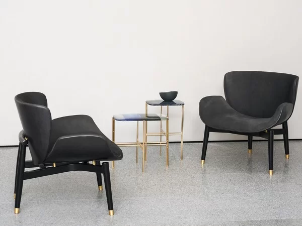Tetris coffee table and Jorgen armchair by Baxter