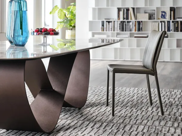 Details der Struktur des Butterfly Keramik Tisches von Cattelan Italia