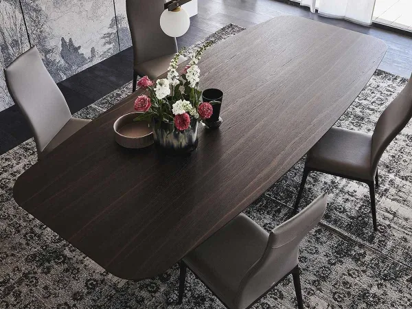 Details der Holzplatte des Dragon Wood Tisches von Cattelan Italia