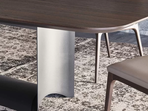 Details of the structure of the Dragon Wood table by Cattelan Italia