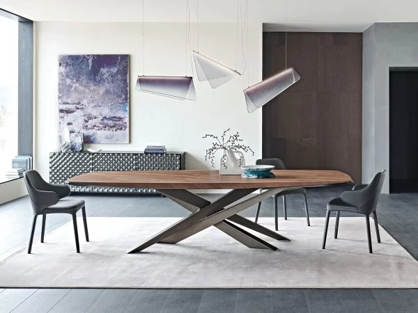 The Lancer Wood table in a dining room