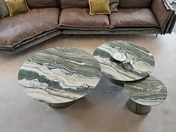 The Albert Keramik coffee table with a Kaindy marble top