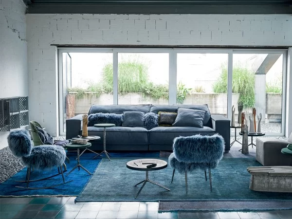 The Budapest Soft sofa with the Nepal armchairs by Baxter