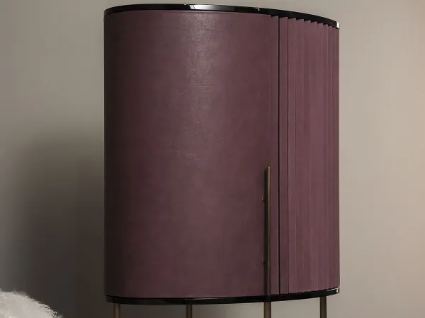 The Plissé bar cabinet in leather