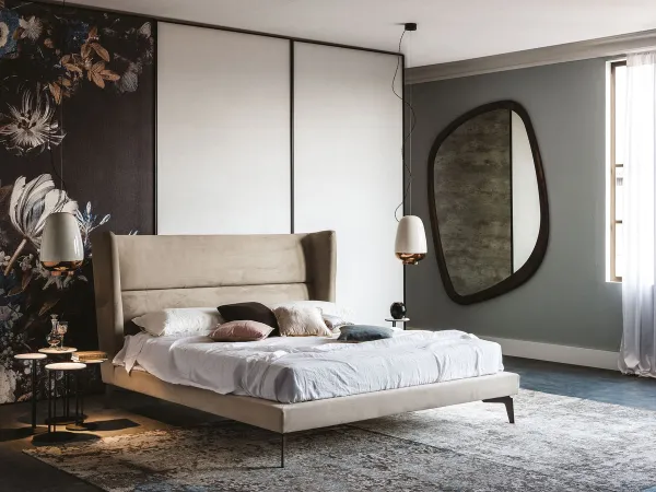 Il letto Ludovic di Cattelan Italia in una camera da letto