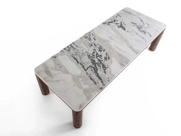Le plateau de la table Sansiro en marbre