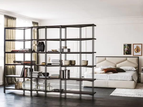 Hudson bookcase as a room divider in an open space