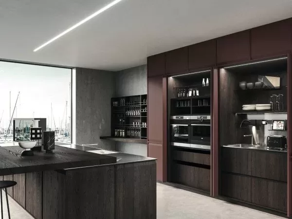 La cucina Ak_Project di Arrital con colonne con ante rientranti