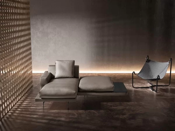 The Gilmour sofa and the legendary Baffo armchair by Busnelli