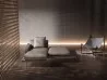 The Gilmour sofa and the legendary Baffo armchair by Busnelli