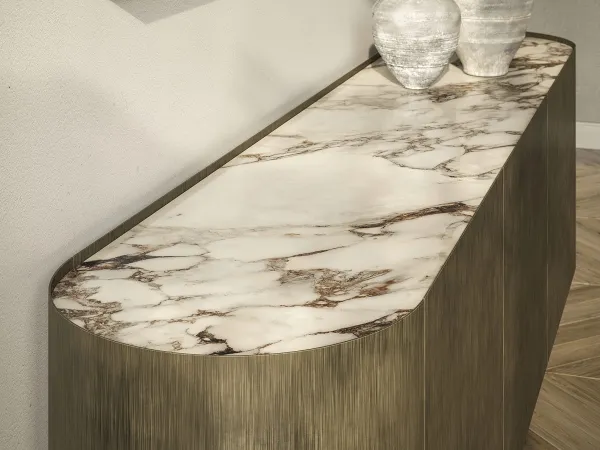 Details of the marble top of the Savoy sideboard