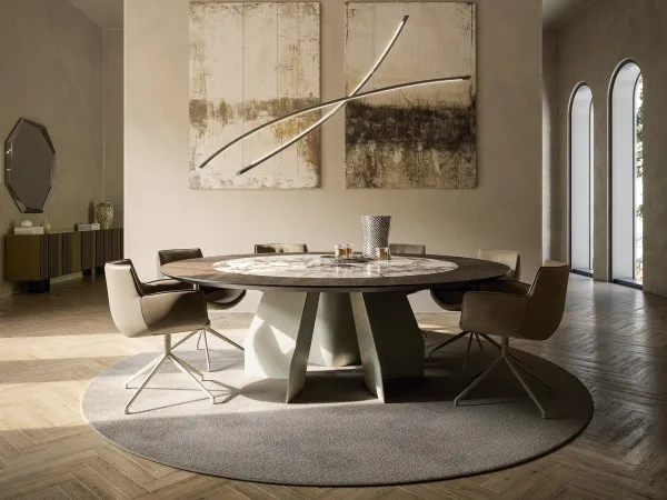The Senator Ker-Wood Round table by Cattelan Italia in a living area