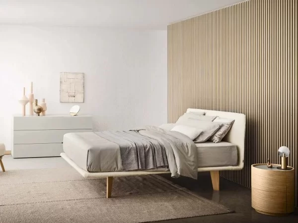 The Dedalo night table by Pianca in a bedroom