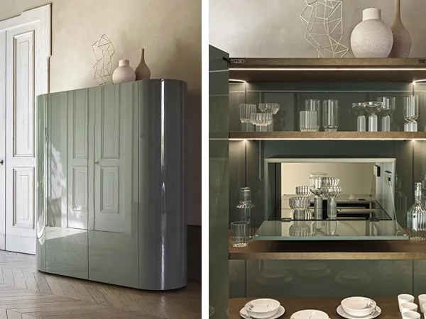 The Dedalo sideboard by Pianca in the tall version