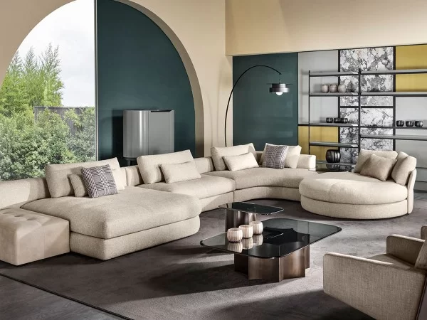 Cantori Florio coffee table in two different versions in the center of the room