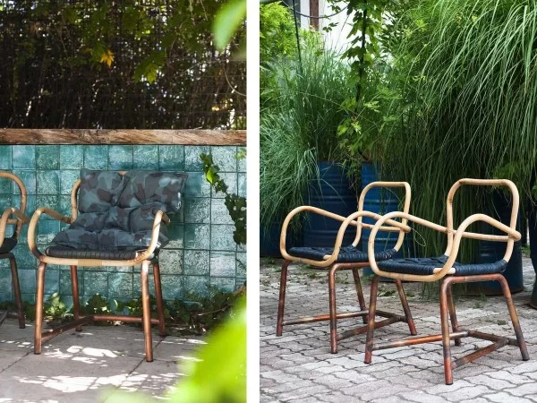 Manila chair by Baxter  in an outdoor space