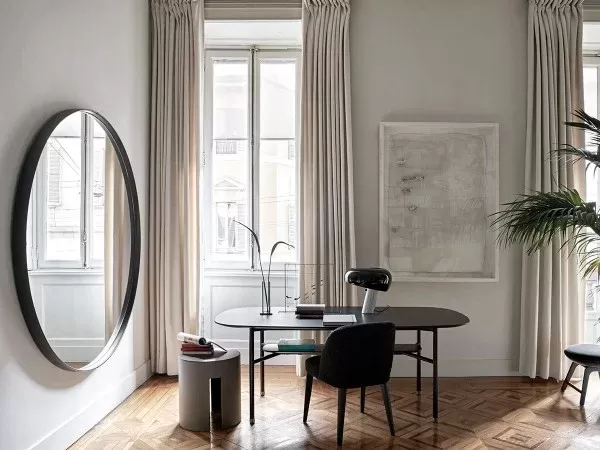 Meridiani Gong side table in a study area