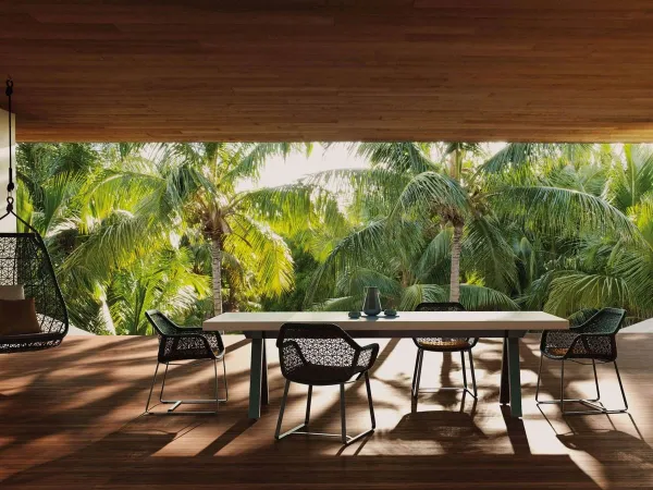 Kettal Maia armchair in an outdoor space