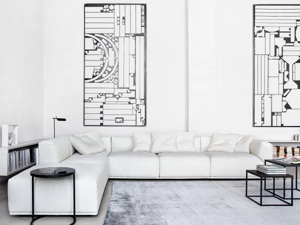 The Bacon sofa by Meridiani in a corner version