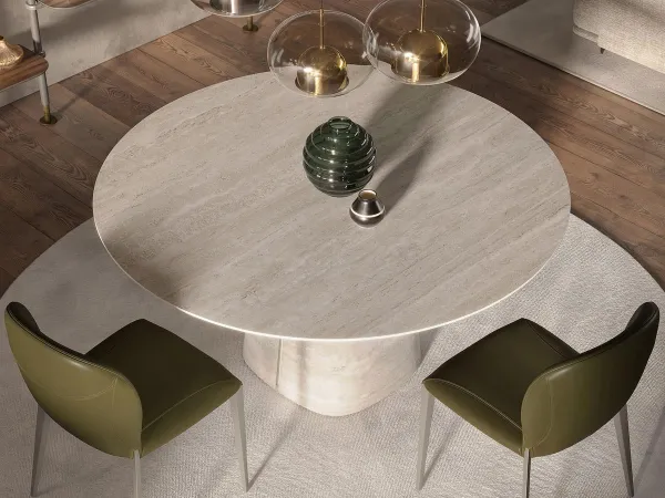 Ceramic top of the Rado Keramik Round table by Cattelan Italia