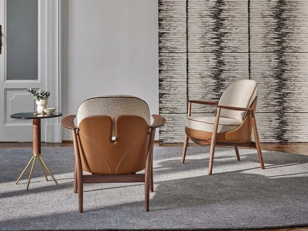 Détails du dossier du fauteuil Ginkgo de Porada