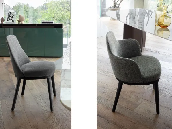Two variants of the Lucylle chair by Lema