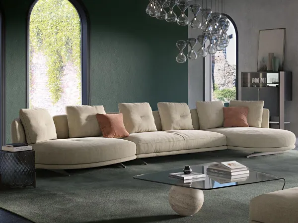 Cattelan Italia 的 Douglas 沙发在起居室中的应用