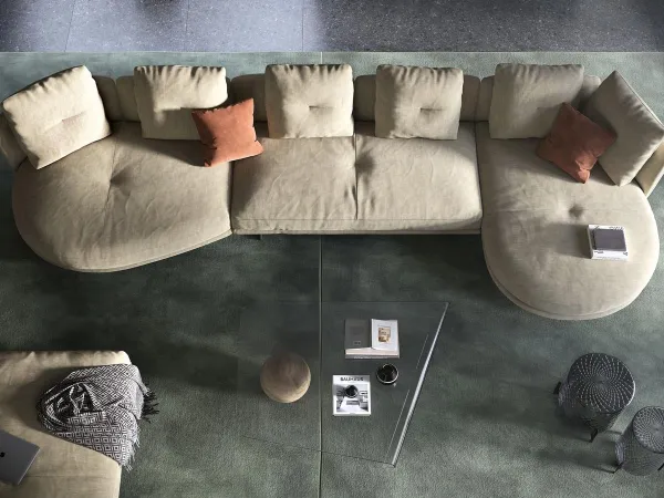 Dettagli di seduta del divano Douglas di Cattelan Italia