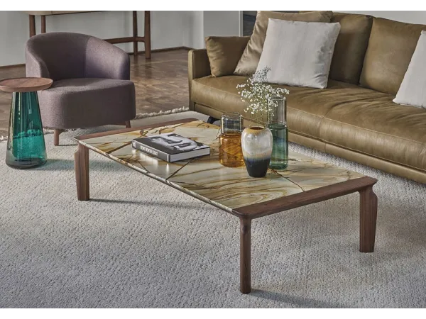 The Askos coffee table by Porada in a living area