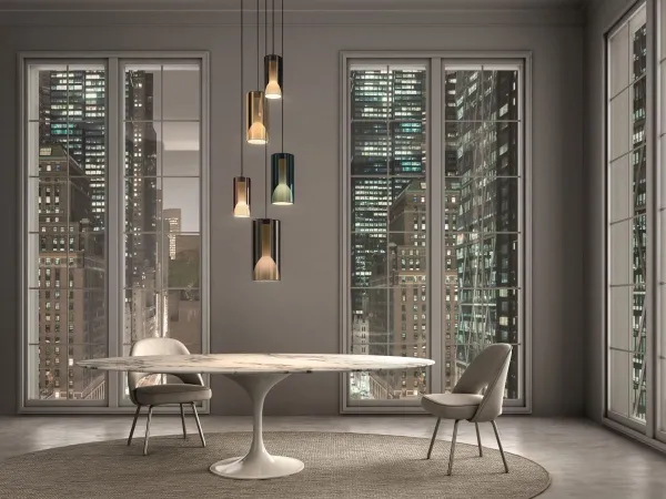 The Lit lamp by Penta Light in a living area