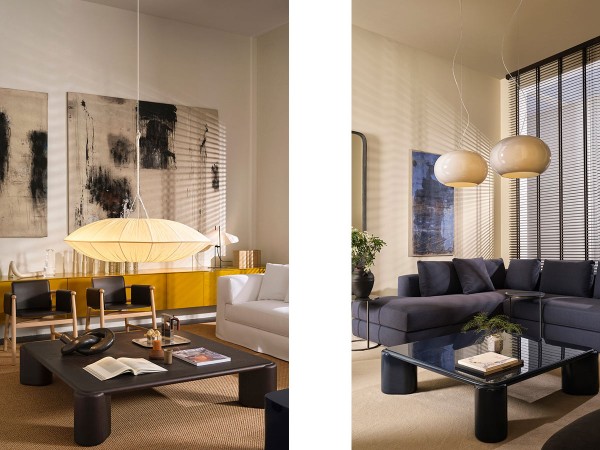 Various finishes of the Frank coffee table by Meridiani