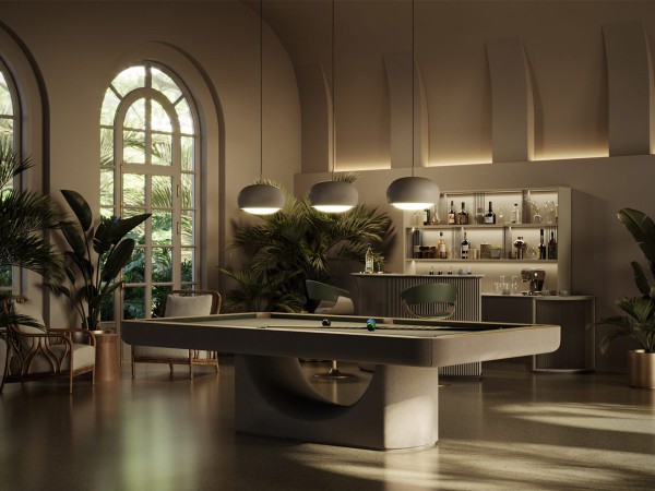 La mesa de billar Mono de Vismara en un salón