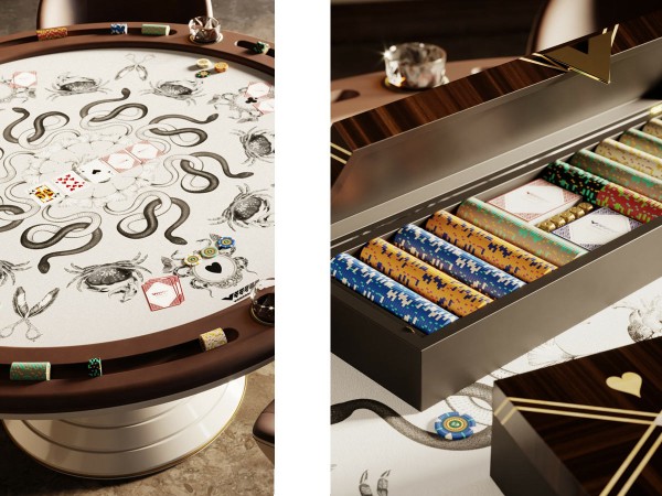 Dettagli del tavolo da Poker Vegas di Vismara