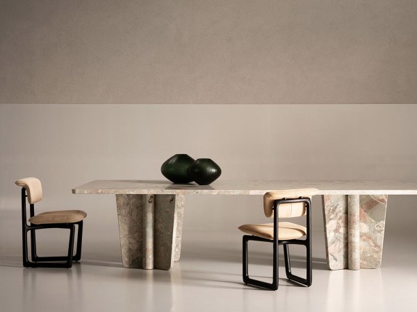 Stig Chair Baxter | Wengé-Stained Ash Sled Base and Leather | Roberto Lazzeroni Design
