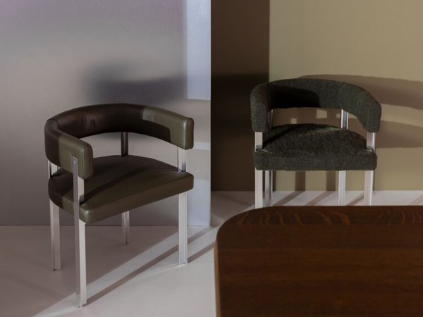 T Chair Baxter | T-Shaped Back and Aluminium Legs | Federico Peri Design