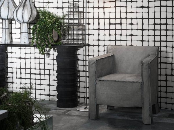 Stuhl mit Armlehnen Summer Arms Baxter | Leder mit Rohkantennaht | Design Paola Navone